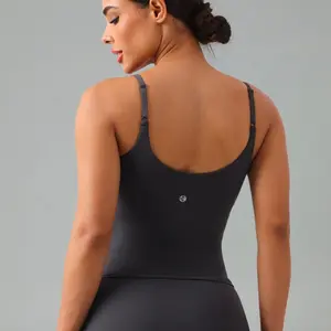 Colorfulkoala Women's Dreamlux V-Neck Adjustable Strap Crop Cami U-Back Design Removable Pads Waist-Shaping Detail Built-In Liner