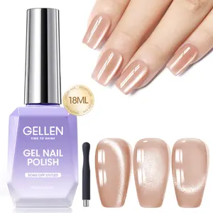 Gellen Cat Eye Gel Nail Polish, 18ml – High Gloss Nude Gel Polish with Magnet Stick Manicure Uv Acrylic Flawless Gentle Plant Shimmer Cosmetic Cutics for Thanksgiving Christmas Singles’ Day Monday gift
