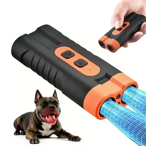 Handheld Dog Bark Deterrent Device for Training, Ultrasonic Anti Barking Tool with LED Flashlight, Rechargeable 32FT Dog Barking Stopper for Home Outdoor Park Walking