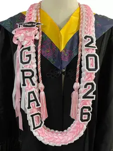 2026 Graduation Widened Double-Layer Wreath, & Handcrafted Fabric, Honor Cord Included, Perfect Graduation Gift, Tassel Decor Shawl