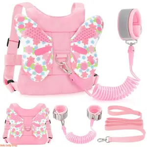 Mother's Day Gift: Toddler Anti-Lost Leash and Wrist Strap - Butterfly-shaped Child Safety Carrier (with 49 built-in steel wires), specially designed for girls; suitable for baby's travel, outdoor activities, airports, shopping malls, zoos and other scena