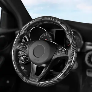Carbon Fiber Steering Wheel Cover 3PCS Set – Anti-Slip, Scratch-Resistant, Universal Fit for 14–16 Inch Wheels – Interior Car Accessories for Cars, SUVs, Trucks