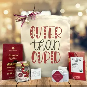 Itsonaturalgifts Cuter Than Cupid Valentine's Day Gift Basket with Natural Gifts and Cute Design for Couples