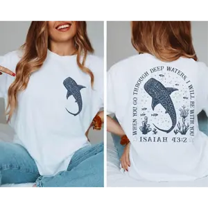 Comfort Colors Whale Shark Tshirt, Beachy Shirt, Shark Shirt, Jesus T-shirt, Beachy Tee, Summer T-shirt, Christian Ocean Shirt, Coconut Girl