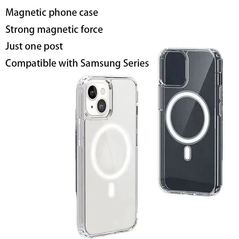Suitable for Samsung S24/S24PLUS phone case/S24FE/S24ULTRA phone case, compatible with MagSafe, shockproof military grade protective magnetic phone case, anti drop, perfect installation, TPU solid color shell