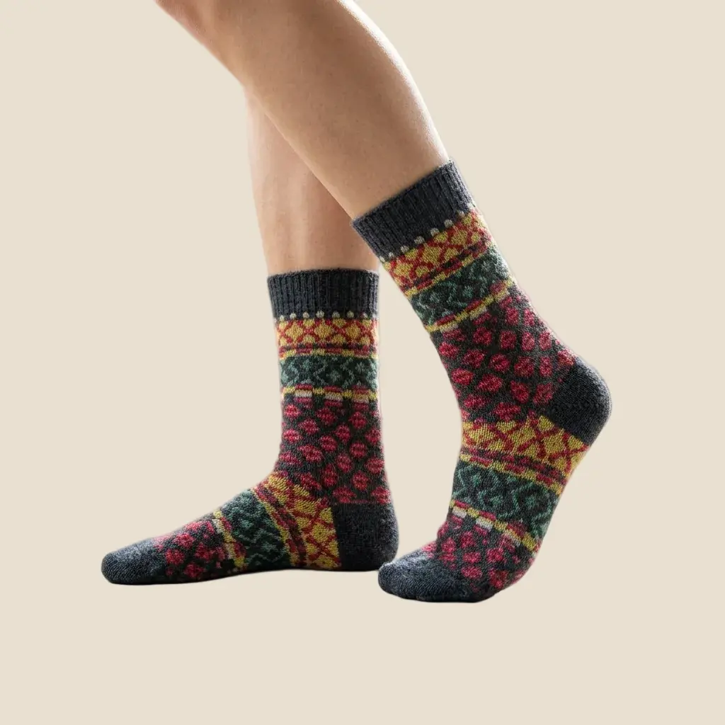 Alpaca Socks - Fair Isle Degas