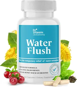 Dr Vitamin Solutions Water Flush - 120 Capsules for Bloat & Swelling Relief - 12 Natural Ingredients Including Green Tea & Cranberry - Gentle Detox & Digestive Support - USA Made