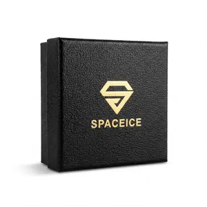 SPACEICE Premium PU Leather Jewelry Box - 10cm×10cm×3.5cm Luxury Gift Storage Case for Necklaces, Bracelets & Rings (Free Gift)