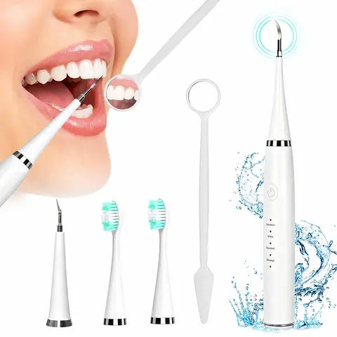 Ultrasonic Dental Scaler Teeth Cleaner - USB Rechargeable Tartar Removal Tool with Advanced Ultrasonic Vibration, Adjustable Cleaning Settings, Waterproof Easy to Clean Cleansing Kit for Adults’ Fresher Feeling Mouth