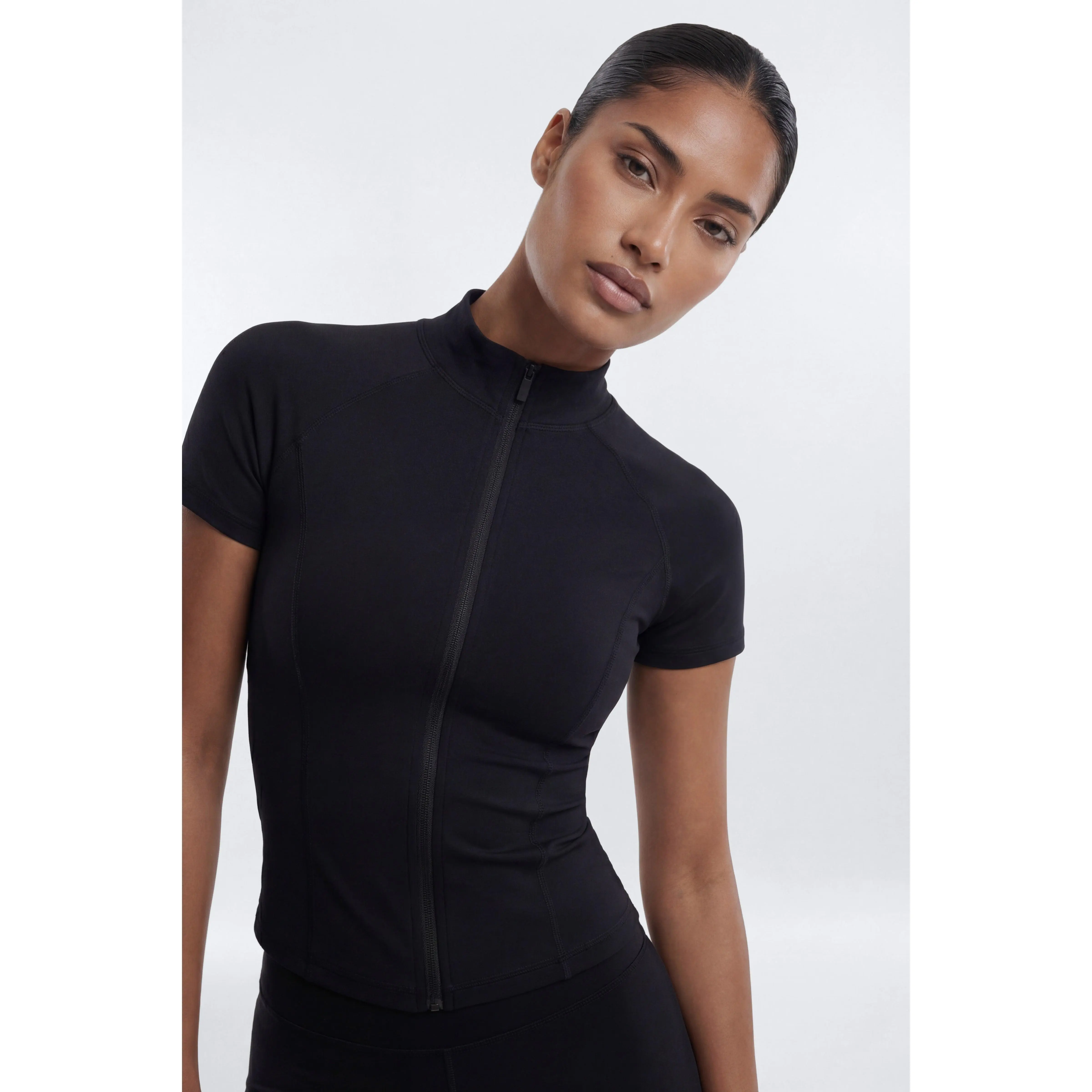 CloudForm™ Short Sleeve Full Zip Jacket - Black