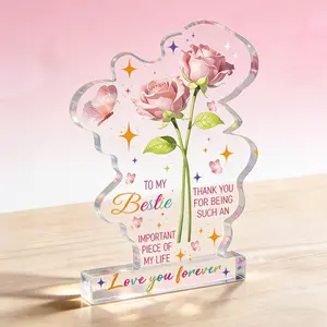 1pc Best Bestie Friend Acrylic Sign Gifts for Women Friendship Acrylic Birthday Gifts for Friends Female,Friend Keepsake for Women Birthday,Bff Soul Sister Work Bestie Gift