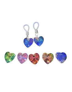 Crystal Heart Non‑Piercing Nipple Rings • Ethereal Sparkle Body Jewelry • Romantic Fantasy Heart Rings for Elegant Styling, Boudoir Aesthetics & Discreet Wear