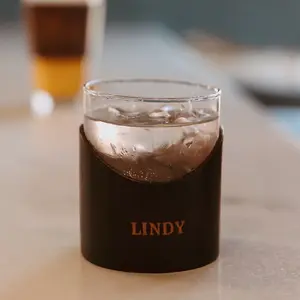 Personalized Leather Whiskey Glass - Perfect for Your Drinks - Drinkware Classic Handmade Stylish