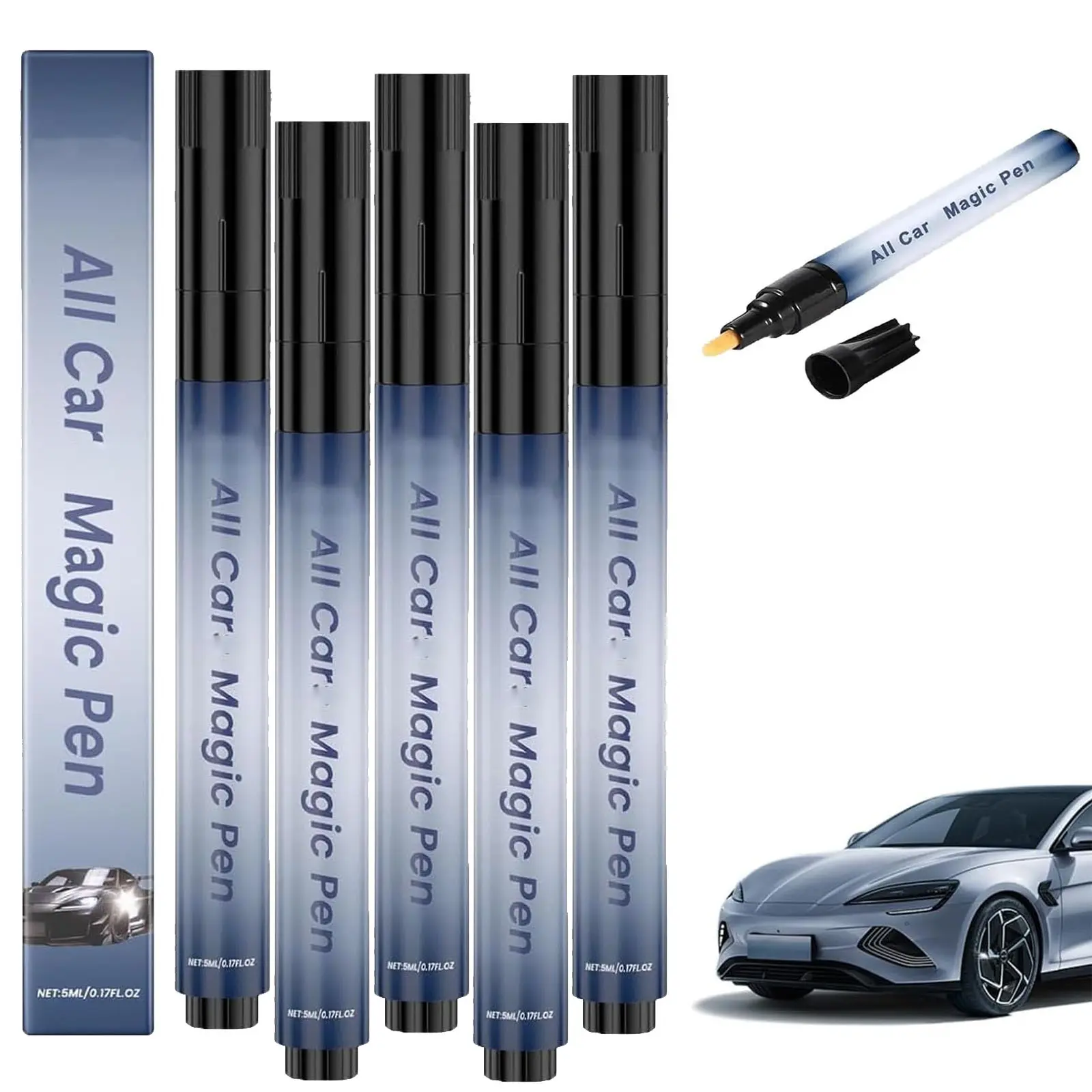 2025 New Universal Car Scratch Repair Pen, Magic Car Scratch Removal Pens, Weatherproof Touch-Up Paint Pen for All Vehicles - Effortlessly Fix Scratches on Any Car(5Pcs)