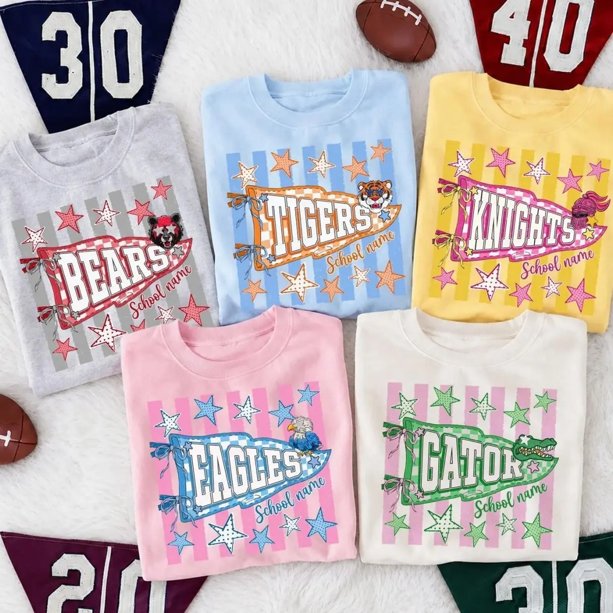 Personalized School Name Shirt, Custom Team Mascot Shirt, Team Mascot Game Day Shirt, Checkered Bow School Spirit Gift, Back To School Tee