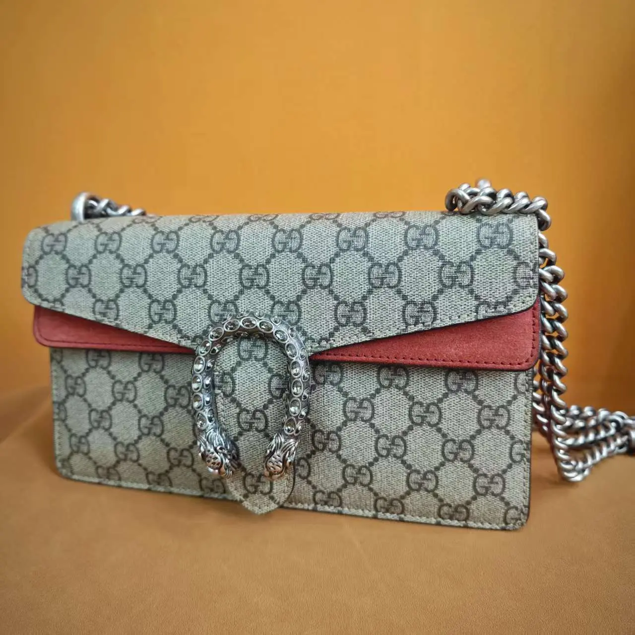 Pre-owned GUCCI Dionysus GG Full Monogram Printed Flap Chain Bag Canvas Leather Casual Shoulder Purse, Crossbody Style, Daily Use, Fashion Patterned Handbag MSSJ, Crossbody Shoulder Purses