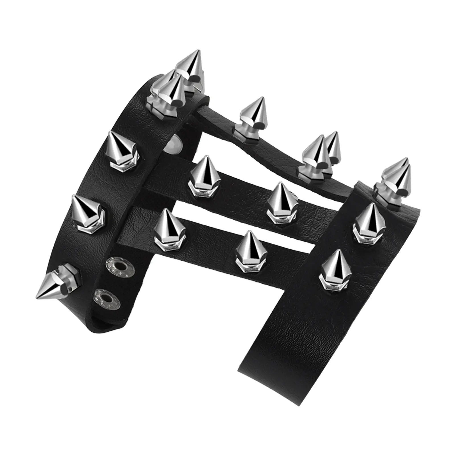 OIDEA Gothic Punk Studded Bracelet - Unisex Adjustable Wide PU Leather Wristband, Glove-Like Palm Accessory with Reflective Details, Rock Biker Halloween Cosplay Fashion Accessory, Accessories summerwins
