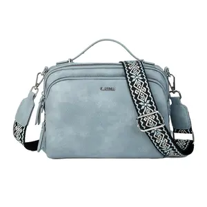 Multi Pockets Crossbody Bags for Women Small Top Handle Purse Satchel and Medium Use Elegant Functional Soft Material & Woven Strap Design