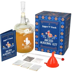 Jigger N' Dash Mead Making Kit - Reusable Do-It-Yourself Honey Mead Making Kit - Makes 1 Gallon of Mead – Mead Brewing Kit Home Brewing Starter Sets