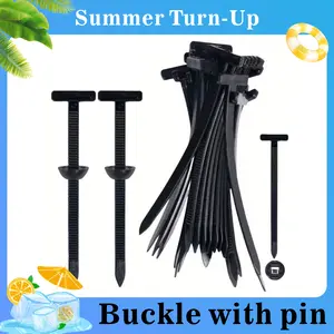 100PCS Nylon Universal Cable Tie Buckle, NylonCable Ties for Car, Self-Locking Ties Holder,Bumper Retainer Clips Car Plastic RivetsFasteners for Auto Repairing Quick Fix andHole Fastening (Black) Automotive Accessories Interior