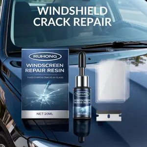 Car Windshield Crack Repair Kit Auto Maintenance Cracks Gone Glass Repair Fluid Automotive Windscreen Tool for Fixing Chips Star Shaped Crack
