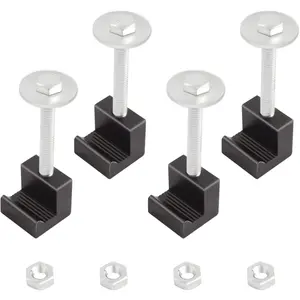 Upgraded  Tool Box Mounting Kit Comes With Fastening Nuts - Aluminum Pickup  Bed Toolbox Mounting Kit - Universal Black  Tool Box Tie Downs Accessories - J-Hooks Crossover Fixed Kit