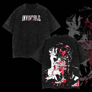 Superstyle Limited Edition Conquest Viltrumite Invincible War Comic Double Printed Oversize Lightweight Acid Washed Tee TV Series Graphic Tee T-Shirt