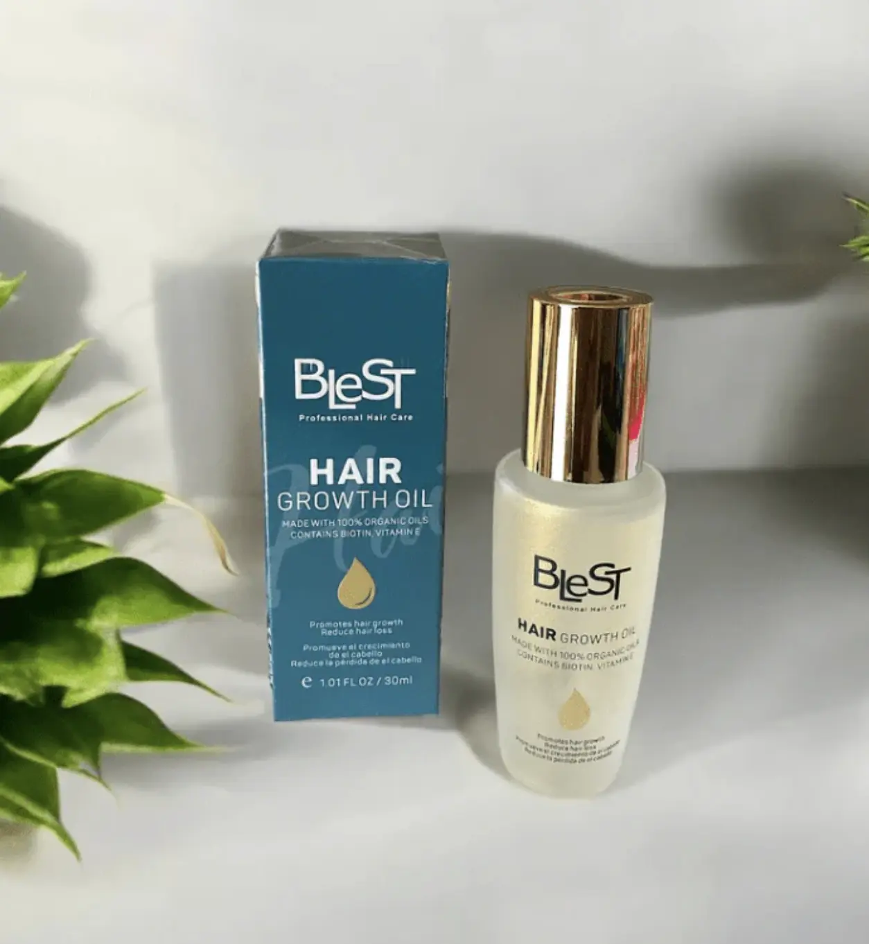 BLEST Hair Growth Oil Made with Organic Oils-Biotin+Vitamin ] Promueve el crecimiento de el cabello Reduce la pérdida de el cabello Vitamina E +Biotina