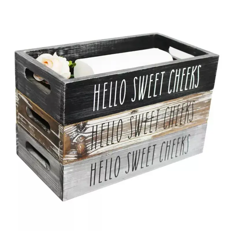 Wooden Bathroom Toilet Storage Box - 1pc Bathroom Decorative Box for Toilets and Bathroom Accessories