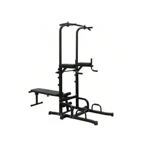 Sports season  With Bench Pull Up Bar Station Adjustable Height Dip Stand Heavy Duty Multi Function Fiess Rack