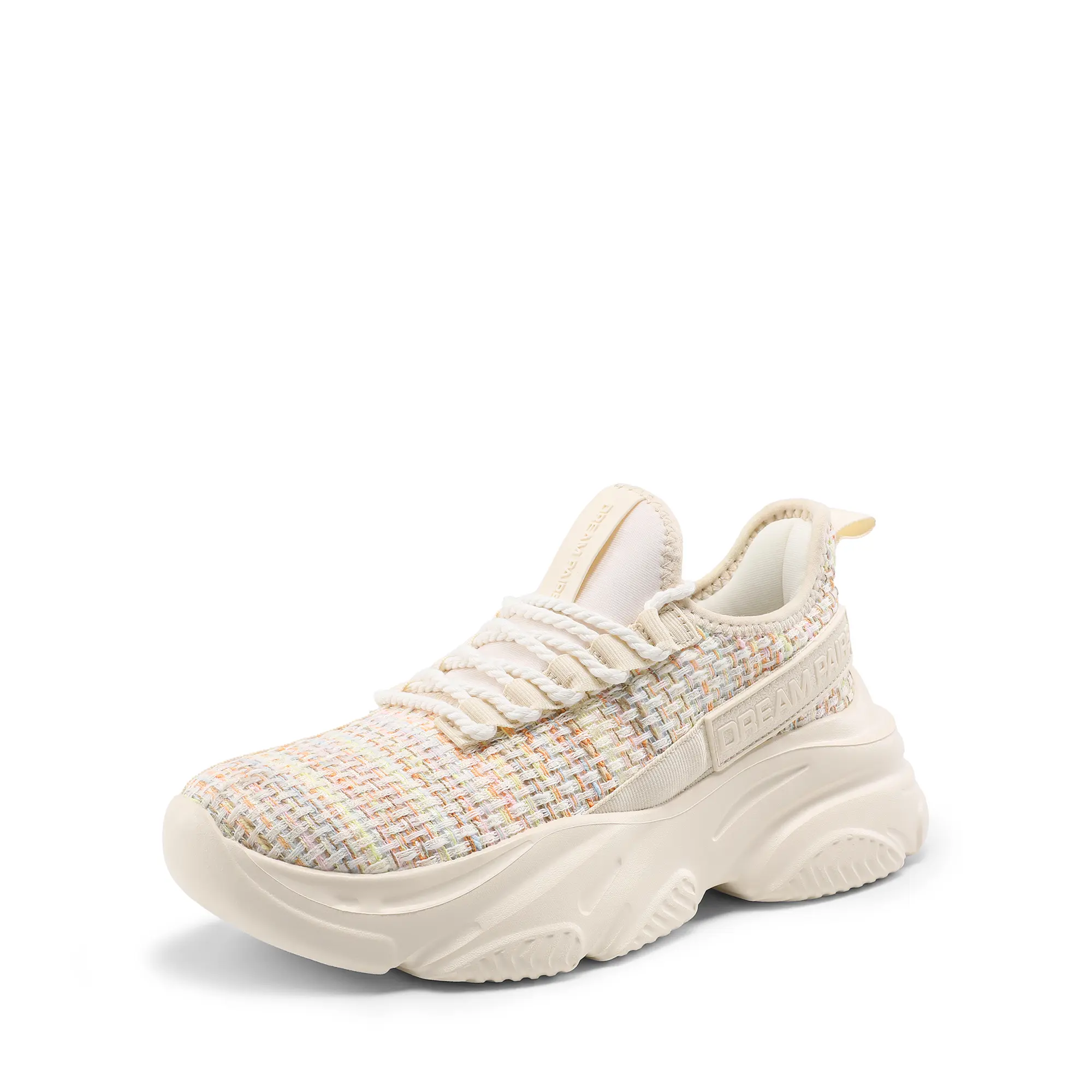 Dream Pairs Women's Casual Athletic Sneakers, Woven Knit Chunky Platform Shoes with Breathable Lightweight Cushioning, Chunky Shoes