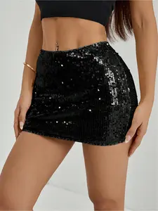 Women's Sexy Style Sequin Bodycon Fit Mini Skirt - Sparkling Party Dress for Club, Concert, Festival, Nightlife