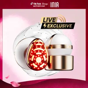 【LIVE EXCLUSIVE】INIA SPHERA At-Home RF & LED Anti-Aging Facial Device – Lift, Tighten & Sculpt with EMS Microcurrent, Red Light Therapy, Electroporation & Cryo Cooling for Firm, Glowing Skin,Mother's Day Special Gift