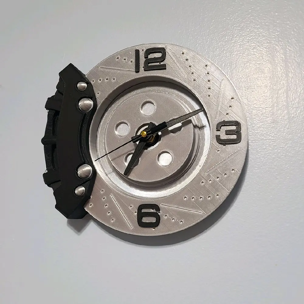 Brake and Rotor Wall Clock - Industrial Design for Car Enthusiasts 8.5" x 7.5" x 1.75" Durable Automotive Decor Gift for Dad & Teens