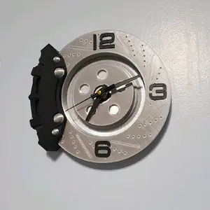 Brake and Rotor Wall Clock - Industrial Design for Car Enthusiasts 8.5" x 7.5" x 1.75" Durable Automotive Decor Gift for Dad & Teens