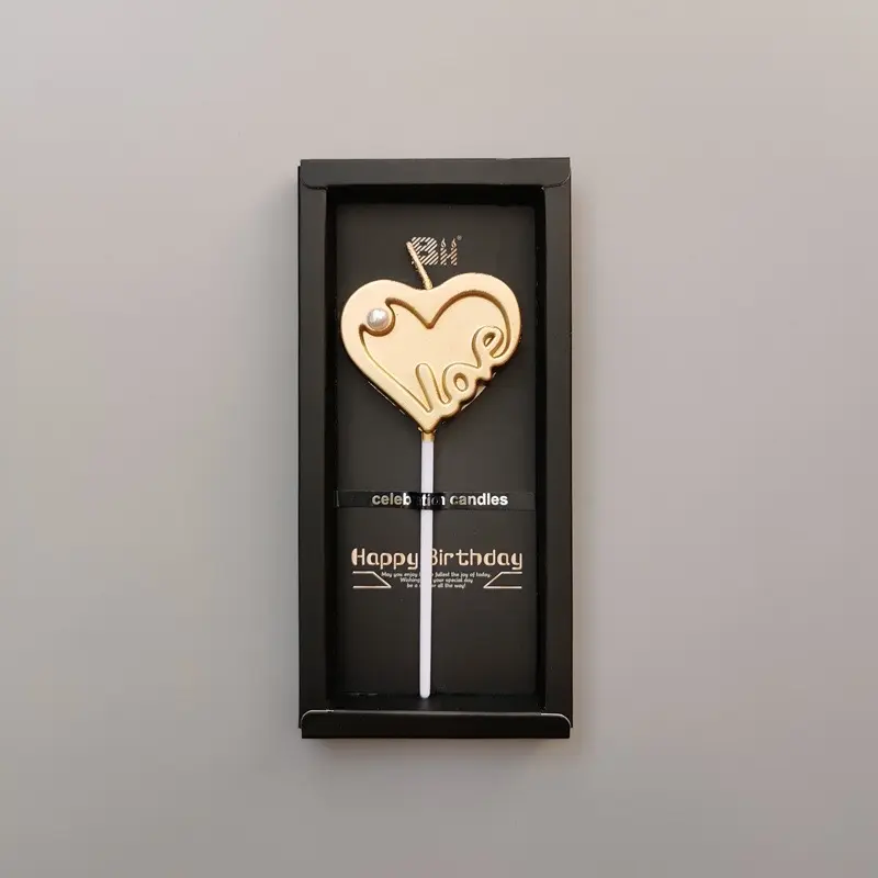 Metallic gold candle birthday