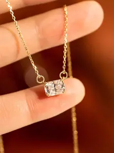 Elegant Artificial Zircon Decor Pendant Necklace for Women, Sparkling CZ Necklace, Cubic Zirconia Necklaces, Fashion Jewelry for Party, Daily Clothing Decor, Trendy All-match & Exquisite Jewelry for Birthday Gift