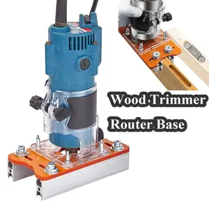 Wood Trimmer Router Base, Power Tool 2 in 1 Compact Wood Palm Router Base Router Slotting Bracket for Carbinet Closet Furniture, Suitable for Inside Diameter 65mm Trimming Machine