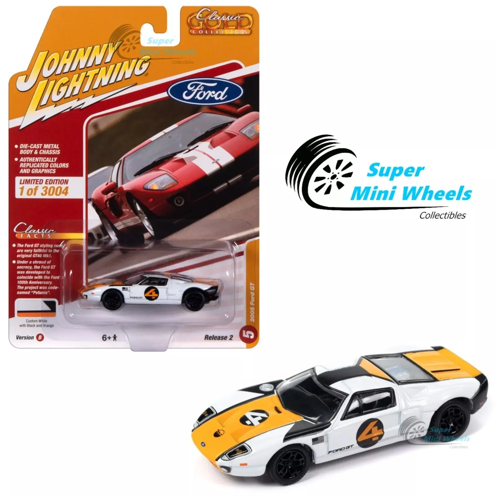 Johnny Lightning 1:64 2005 Ford GT (White)