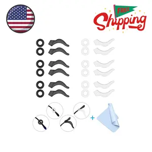 12 Pairs Anti Slip Eyeglasses Ear Grips, Premium Silicone Ear Hook