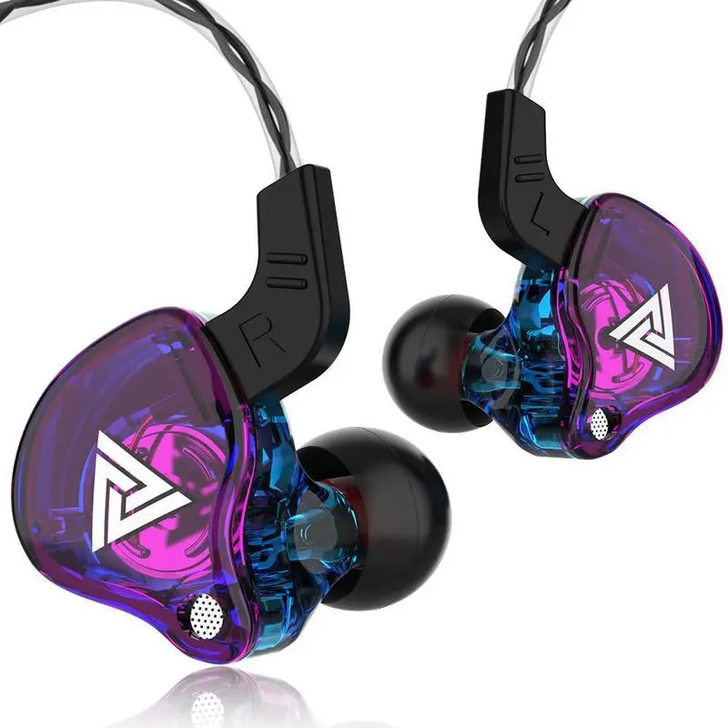 QKZ AK6 Wired In-Ear Sports Running Earphones - Ergonomic Design, Strong Magnet, HiFi Bass, Built-In Mic for Workout, Travel, Mobile Audio (Multi Colors Available)