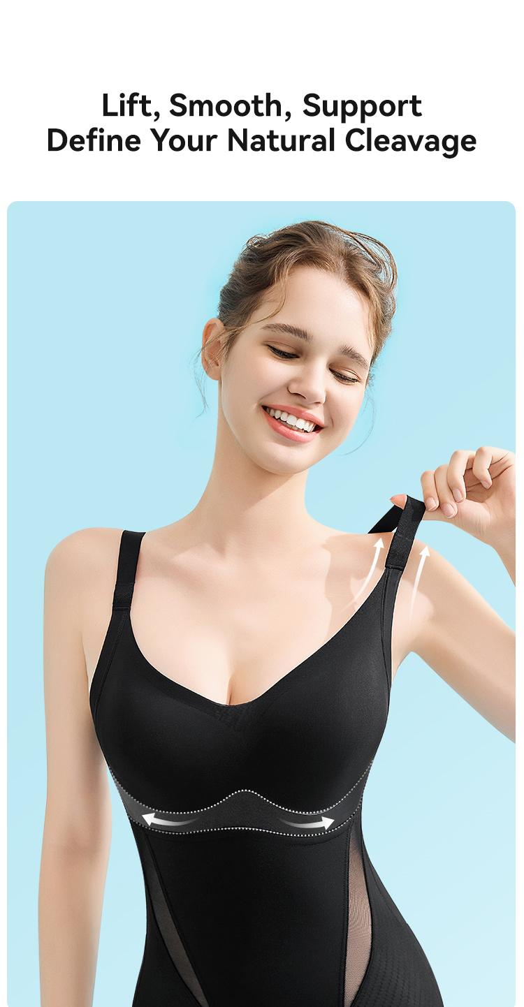 [KakaPeople Icy-Slide Bodysuit] Tummy Control Butt Liftter Faja Shapewear Ultra Thin Breathable Cooling Shapewear Bra Free Tummy Control Butt Lifter Seamless Body Shaper For Summer
