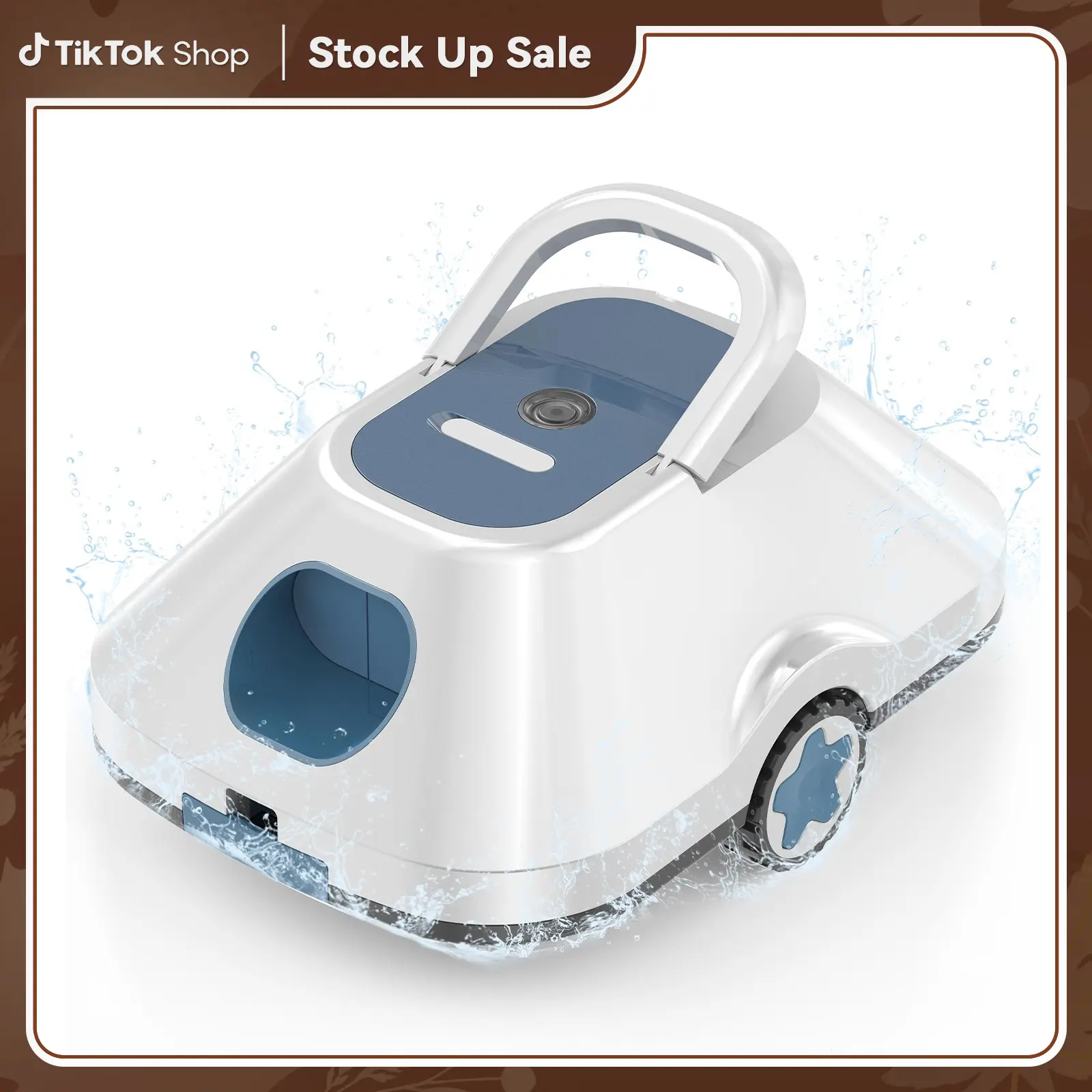 Cordless Robotic Pool Cleaner, Lasts 210 Min, Automatic Vacuum for Above Ground & Inground Pools up to 2200 Sq.ft, Pool Vacuum, Portable, Smart Self Parking #smartliving #tiktokshopstockup
