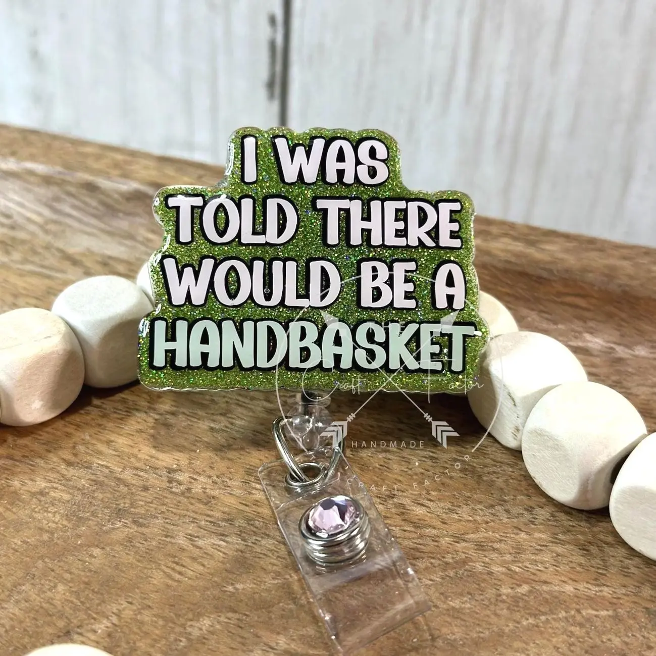 Funny Handbasket Badge Reel: Nurse Swivel Alligator Clip