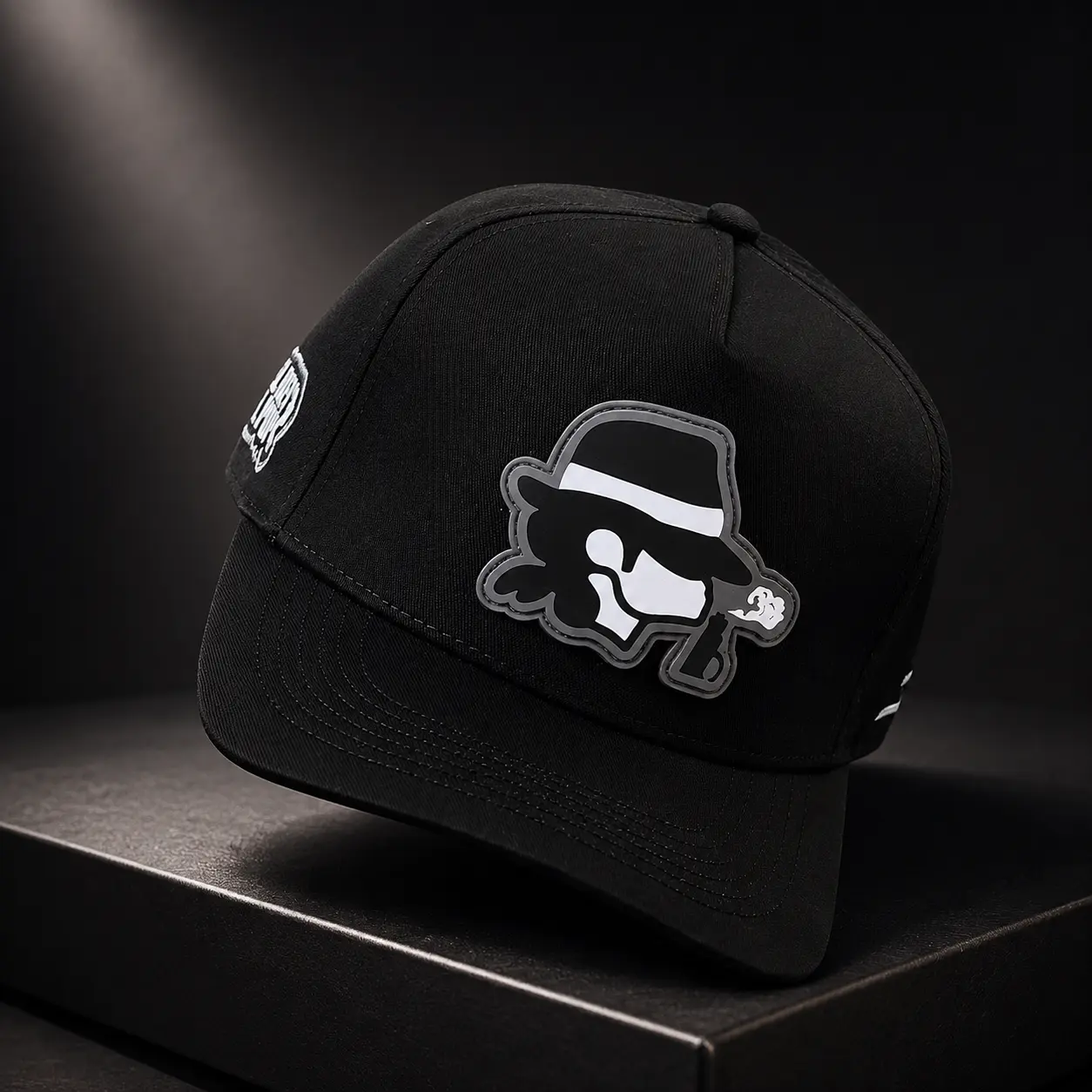 Carton Character Embroidered Baseball Cap Unisex Adjustable Black Outdoor Sports Snapback Hat Streetwear Headwear
