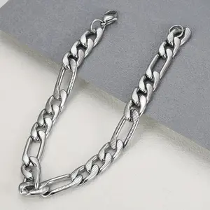 Men's Silvery Metallic Stainless Steel Minimalist Punk Bracelet - Trendy Jewelry, Repro-Free Hip-hop Rock Costume Jewelry, Modern Fashion Stainless Steel Bracelets Accessories