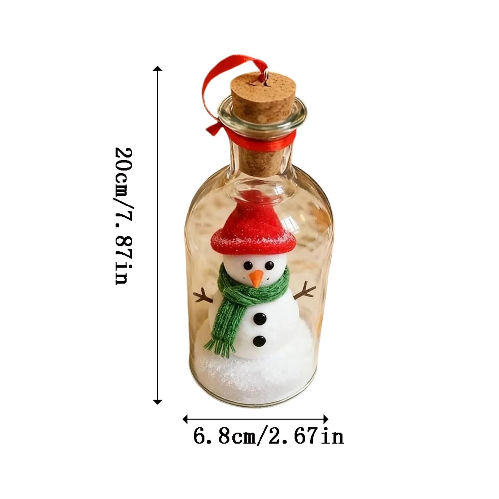 Snowman Voice Recording Decor 2.67"x7.87" Glass Keepsake, Festive Mantel/Shelf Ornament, Unique Holiday Gift for Friends & Colleagues