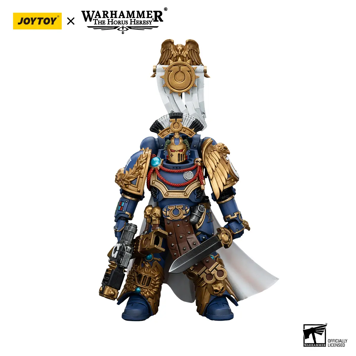 JOYTOY Warhammer 40000 1/18 Ultramarines Legion Praetor Fully Articulated PVC Action Figure - Model JT00126, 5.4in High-Detail Unisex Role Play Set with Power Sword, Volkite Serpenta, Ages 12+