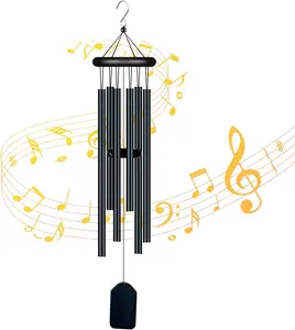Garden Wind Chimes with 6 Aluminum Alloy Tubes and Hook