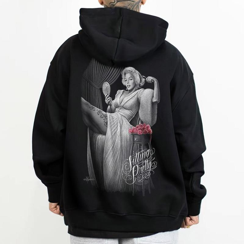 David Gonzales Art Dga Fresh Cuties Eye Candy Marilyn Monroe 5 Chicano Clothing Lowrider Style Mexican Clothing Hoodie For Men And Women Front And Back Sweatshirt Unisex Oversized Loose Fit Pullover